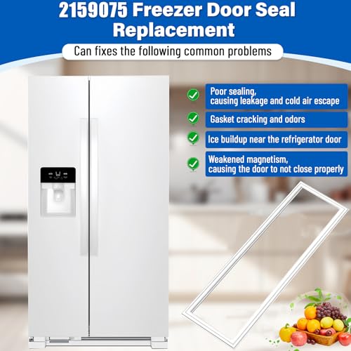 Image of Upgraded 62″x19″ 2159075 2159083 Refrigerator Door Gasket Replacement Compatible with Whirlpool KitchenAid Kenmore, 2159083 Fridge Gasket Replace 2159071 2159079 2171177 W10911422 Freezer Seal