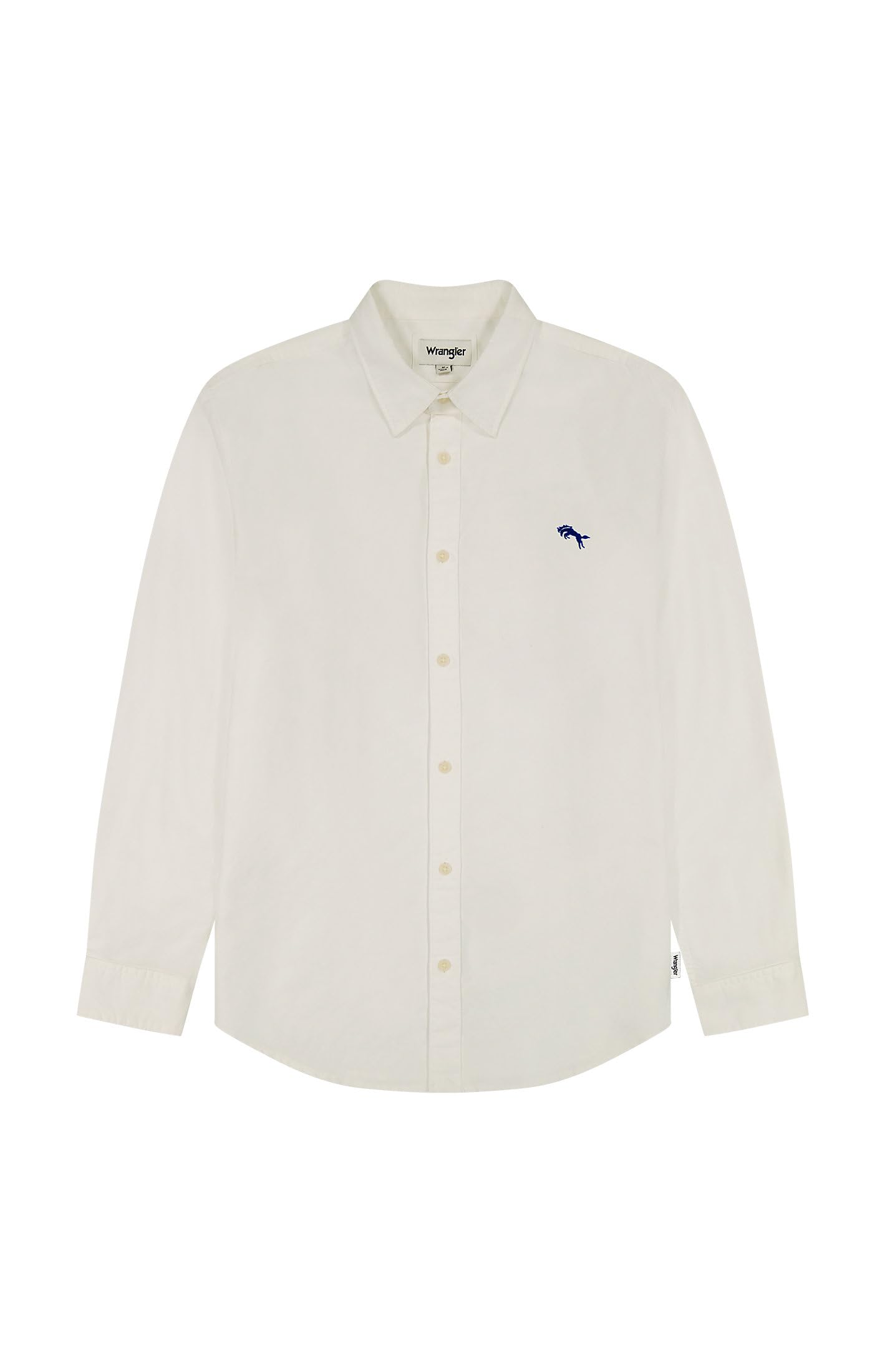 Wrangler Mens Ls 1 Pkt Shirt, White Oxford, L UK