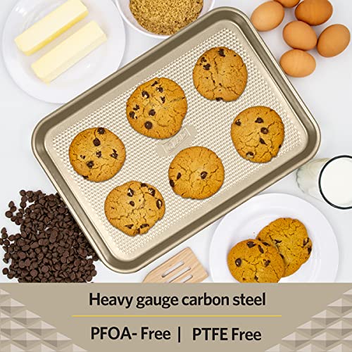 Glad Premium Nonstick Cookie Sheet – Heavy Duty Baking Pan with Raised Diamond Texture, Small - image 4
