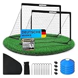 NEOLYMP Fußballtor Kinder Set – Faltbare Tore für Garten & Outdoor – Robuste 9 mm Fiberglas-Stangen – Mit Hütchen, Karabinern, Indoor-Füße & Tragetasche – Fußball-Training (Fußballtore | 2er Set)
