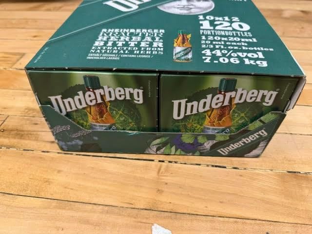 Full Case of Cardboard 12 Packs (120 Total) 120bottles liquid by Underberg