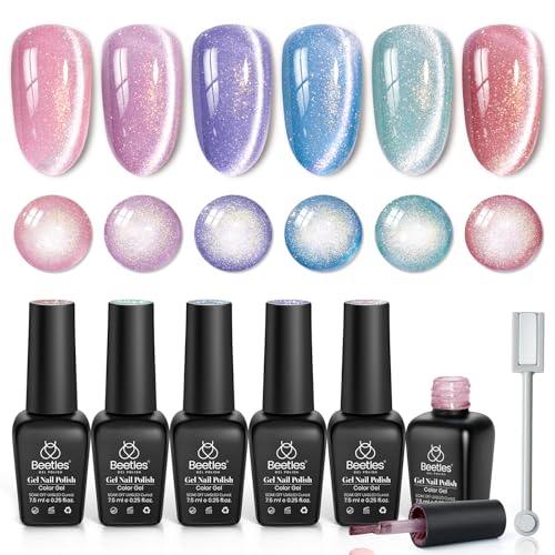 Beetles Romantic Galaxy Cat Eye Gel Nail Polish Set - 6 Colors Gl...