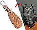 VCiiC Leather Car Remote Key Case Cover Fit for Ford Mondeo Focus 3 MK3 ST Kuga Fiesta Escape Ecosport Titanium, etc