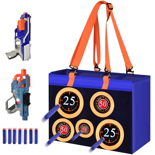 SAIKA Target Toys Storage Bag for Nerf Guns for X Shot for Dart Zone for Shooting Practice, Gun Bullets Accessories Organizer for Party, Birthday, Portable & Foldable for Outdoor Indoor(Case Only)