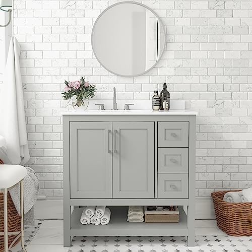 Taylor & Logan Vivien 36 Inch Bathroom Vanity with Carrara