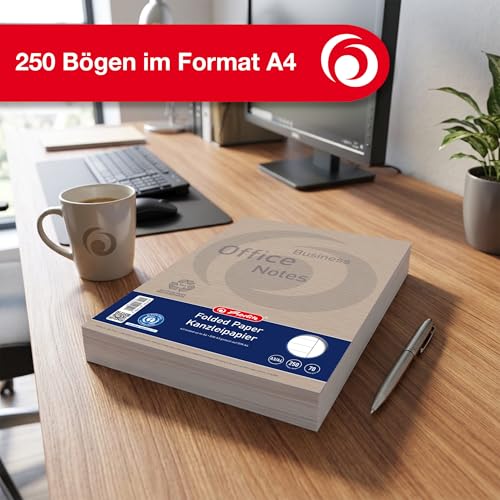 herlitz Kanzleipapier Recycling A3 auf A4 gefalzt, liniert, Rand außen, 70 g/m², 250 Kanzleibögen