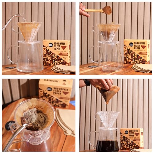 Image of Urban Platter V60 Coffee Filter Paper, Brown, Size 02, 100 Pieces (Unbleached | Ideal for Pour Over Brewing | Biodegradable)