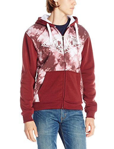 Southpole Men's Full Zip Hoodie with Funky Tie Dye Prints