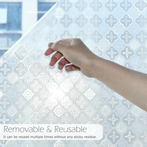 Vinilo Decorativo Retro Floral para Ventana 23.62 x 78.74 pulg miniatura 4