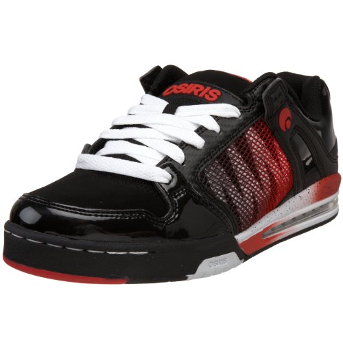 Osiris Men's Pixel Skate Shoe, Black/White/Red 1, 10.5