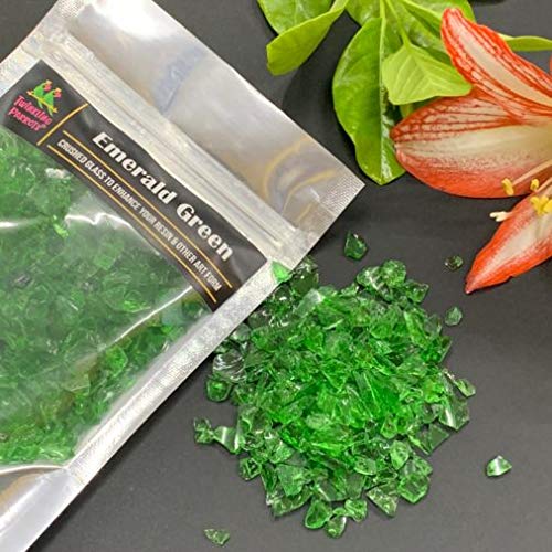 Twinkling Parrots Crushed Firepit Glass | Emerald Green | Resin Art | 250gm |