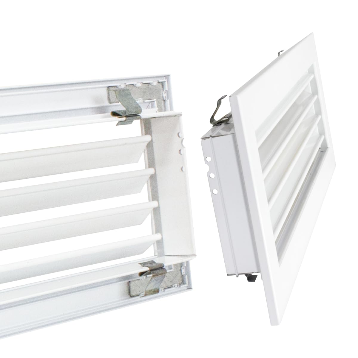 Rejilla Impulsión Blanca Lamas Horizontales Móviles para Aire Acondicionado Salida de Aire Orientable (400x150 mm)