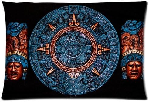 Umak Mexican Aztec Calendar Pillow Cover Design Easter Day Gifts Zippered Pillowcase Personalized Throw Pillowcases Decorative Sofa Or Bed Pillow Case Cover 20x30(2 Sides) Great Gifts For Friends Or Families