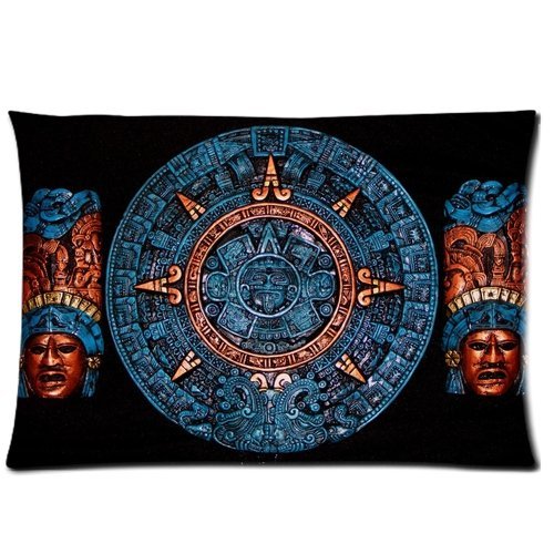Umak Mexican Aztec Calendar Pillow Cover Design Easter Day Gifts Zippered Pillowcase Personalized Throw Pillowcases Decorative Sofa Or Bed Pillow Case Cover 20x30(2 Sides) Great Gifts For Friends Or Families