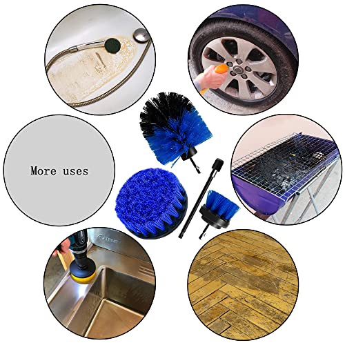 Drill Brush Attachment Set, 4Pcs In Power Scrubber Brush With Drill Scrub Brush For Cleaning Showers, Tubs, Bathroom, Tile, Grout, Carpet(4 Pack-Blue) #TOP4