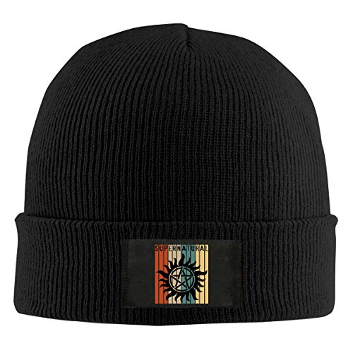Adult Unisex Retro Style Supernatural Silhouette Casual Beanies Black