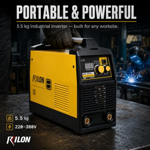 Image of Rilon ARC 280L Inverter Welding Machine | Dual Voltage MMA Welder | IGBT Technology | 220 /380V | Ideal for Industrial Fabrication | Includes Electrode Holder & Earth Clamp