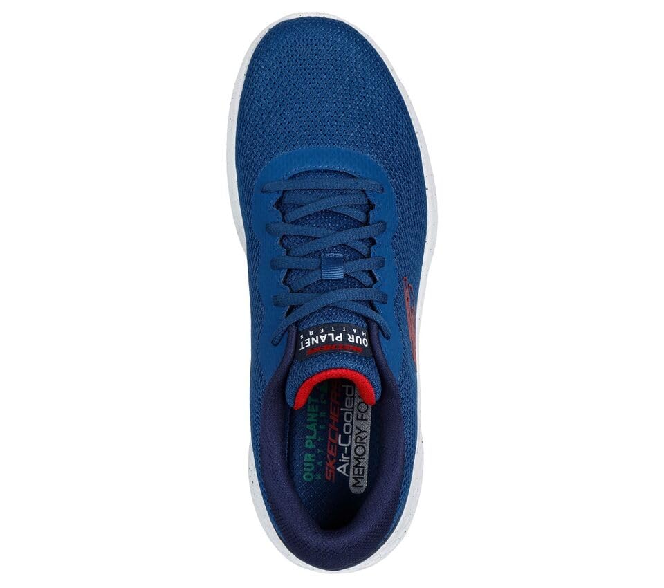 Skechers Men's Memory Foam Sport Walking Shoes, Blue/Red, Comfort Casual (Blue with Red and White Accents, US Footwear Size System, Adult, Men, Numeric, Medium, 10.5)4