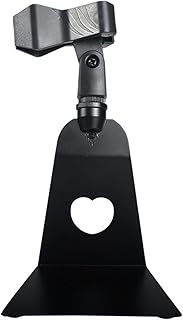 Soporte de micrófono ajustable de 14 x 8,5 cm, clip de metal, soporte de micrófono para charlar con computadora, cantar, transmisión en vivo
