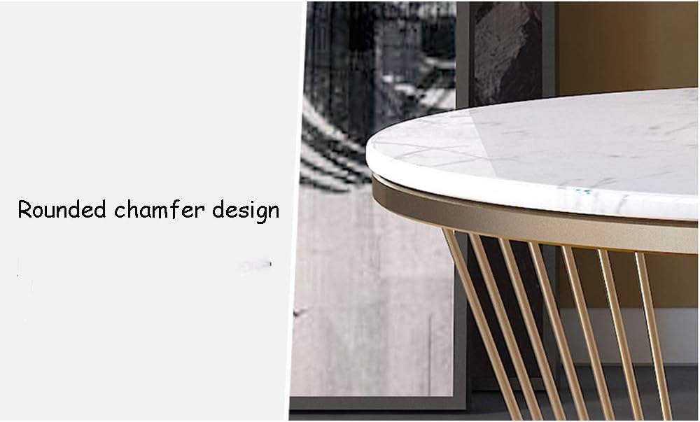 Side Table/End Table,End Table Set of 2 Round Nesting Table Marble Coffee Table with Metal Frame for Living Room Bedroom Studio Office