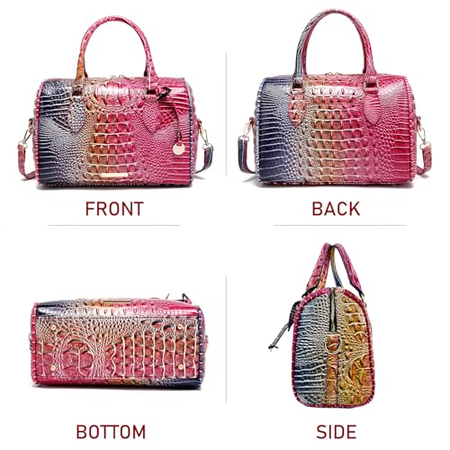 Image of Makcr Joacbv Top-Handle Crocodile Purses For Women Crossbody Leather Bags Trendy Large Capacity Tote with Shoulder Strap