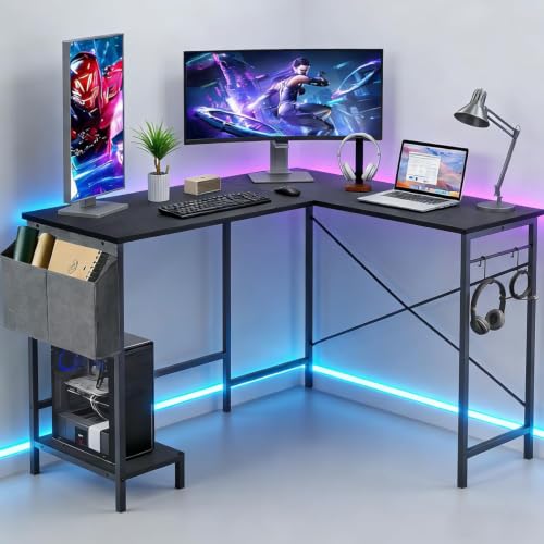 L Shaped Desk, 50 Inch Reversible Computer Desk with CPU Stand - Image 2