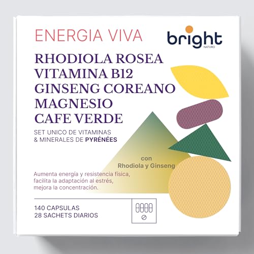 Energía Viva Premium con Rhodiola, Ginseng Coreano, Magnesio Quelado y Café Verde – Refuerza Energía, Resistencia y Concentración | 28 Sachets Diarios