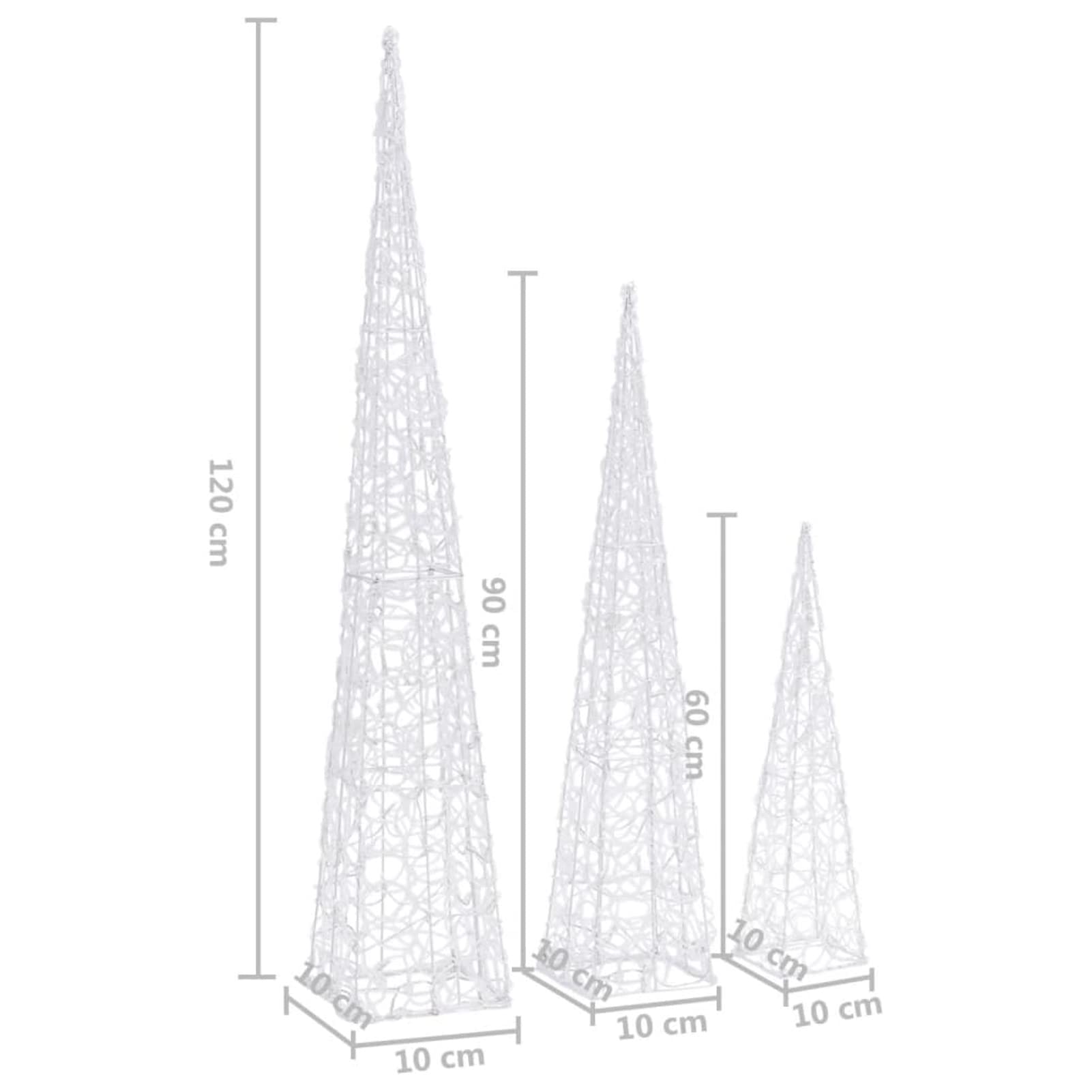Cono de luzdecorativo acrílico Blanco frío 60/90/120 cm, LAPOOH Luces Fiesta, Luces Arbol Navidad Exterior, Navidad Decoración, Luces De Navidad - 328972