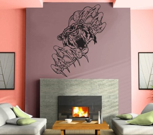 Tiger Head Predator Aggressive Tribal Mural Wall Art Decor Vinyl Sticker Z907 #TOP27