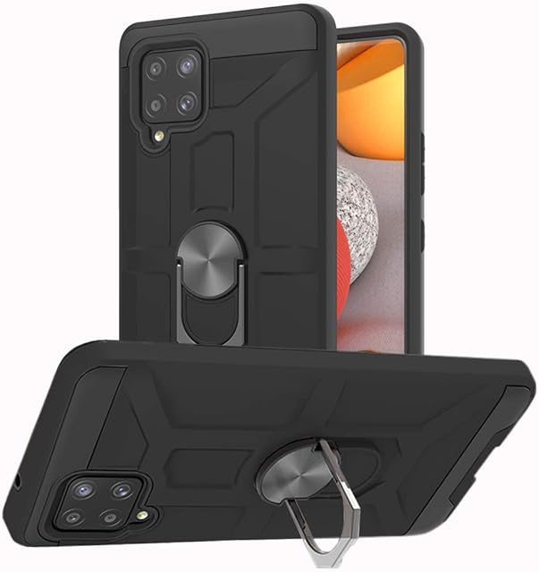 Cuoqing Samsung Galaxy A42 5G Case, A42 5G Case, Military Grade Heavy Duty Armor Shockproof Protection Phone Cases Cover with Magnetic Ring Kickstand for Samsung Galaxy A42 5G,Black