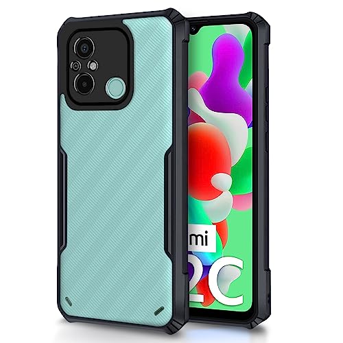 Image of Outlouders Back Cover for Redmi 12C | Ultra Hybrid Transparent | Full Camera Protection | Raised Edge | Crystal Clear Bumper Case(Black)