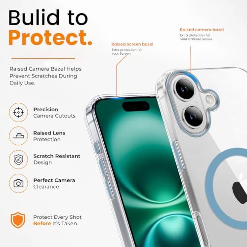 Image of KARWAN Crystal Clear Magnetic Back Case Cover Compatible with iPhone 17 Anti-Yellow Transparent Shockproof Cover with Camera Protection, Scratch Resistant, MagEaze Wireless Charging Support