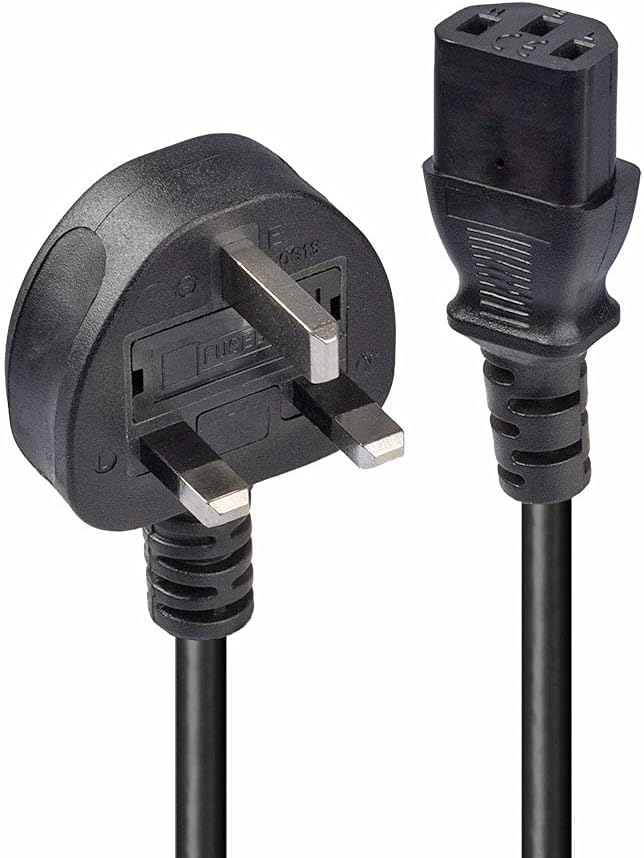 LINDY 30430 0.2 m UK 3 Pin Plug To IEC C13 Mains Power Cable - Black