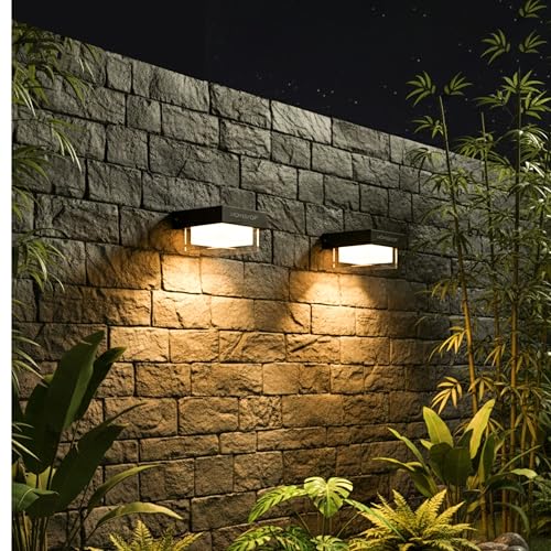Image of Homehop Solar Light Outdoor Home Garden Wall 36 LED Automatic Night Lamp | Solar Wall Light Wireless Waterproof Decoration For Balcony, Courtyard and Porch, Pathway 3color Modes(ABS,1800mAh,Pack of 2)