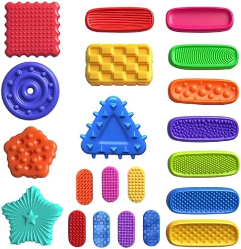 22 Pack Fidget Toys Adult Sensory Stone for Gift | Textured Soft Worry Stone for Autism Men Calming | Fidget Stress Toys for Students Anxiety Relief | Quiet Small prizes Fidget Toys