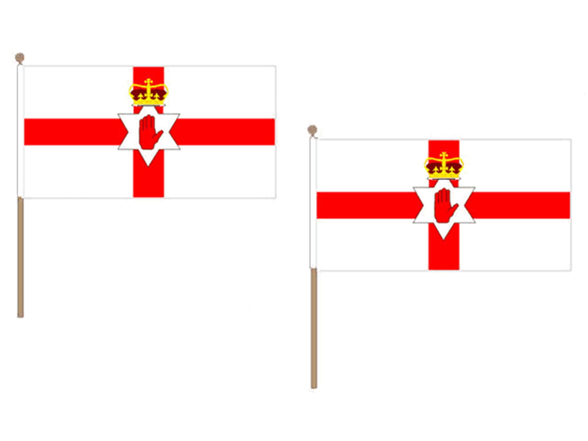 Drapeau Irlande du Nord 45x30cm avec hampe en bois lot de 10 AZ FLAG
