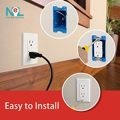 [20 Pack] 15 Amp, Tamper Resistant, 120 Volt, Child-Proof Outlets, Duplex Receptacle, White