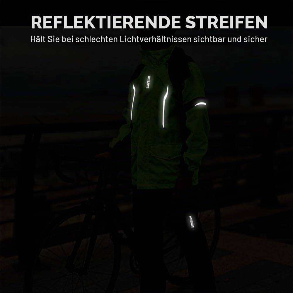 Regenanzug Herren & Dame, Wasserdichter Regenmantel, Regenbekleidung (Jacke + Hose), Atmungsaktives Regenjacke, Motorrad Regenanzug, für Fahrradfahren Radfahren Camping Wandern