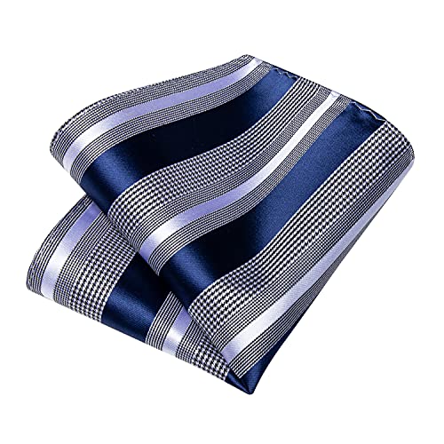 Image of DiBanGu Extra Long Tie for Men 63 inch XL Silk Necktie Set | Pocket Square and Cufflinks, Big and Tall, Jacquard Woven, Gift Box, Paisley /Plaid /Solid /Striped, for Weddinng Party Business