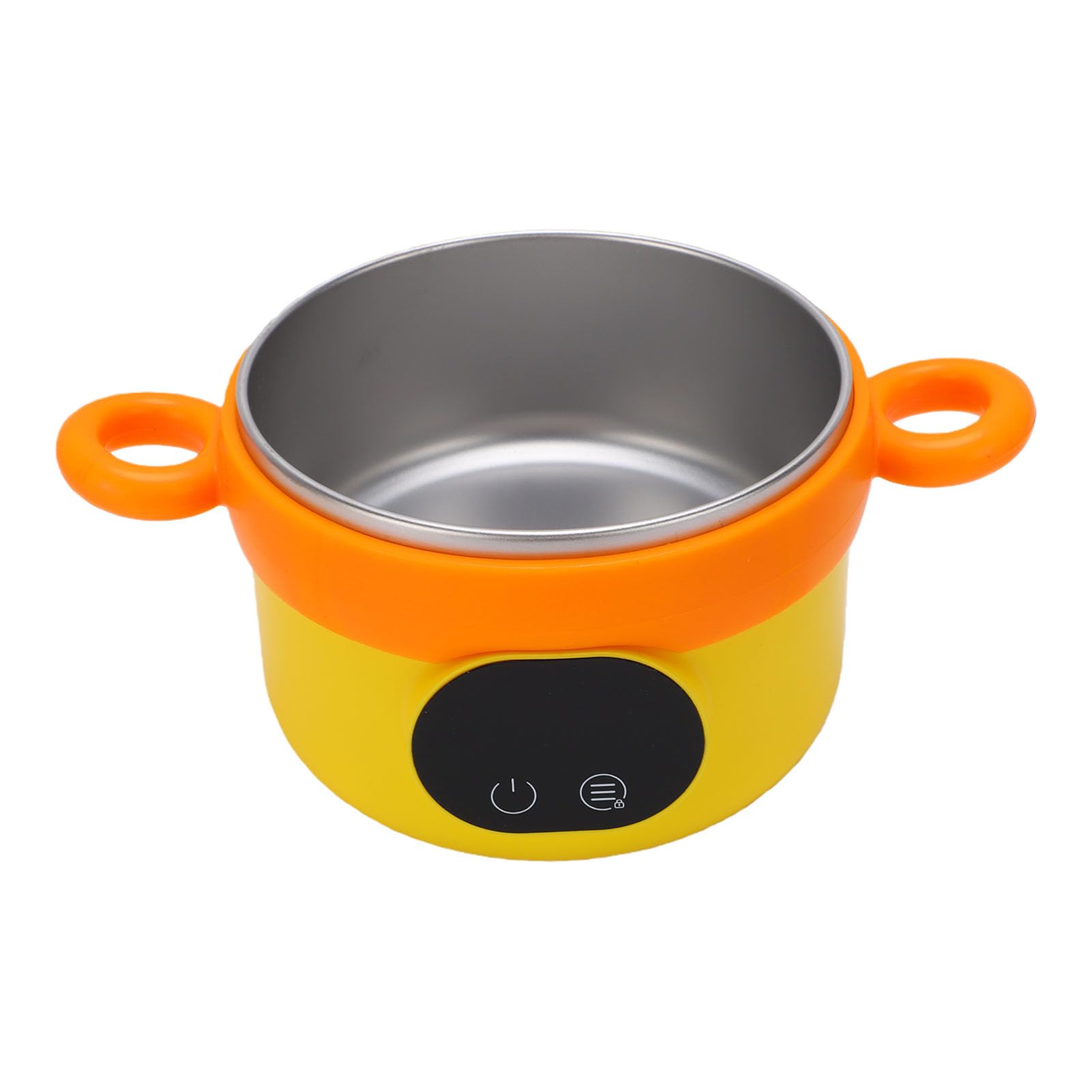 Calentador de Alimentos Eléctrico, Cuenco Portátil Inalámbrico de Acero Inoxidable, 470ML, Recargable, Aislado para Comida de bebé (Naranja)