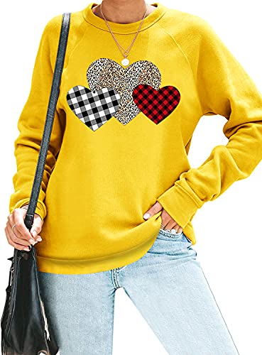Womens Casual Sweatshirt Long Sleeve Crewneck Pullover Hoodies Cute Graphic Cotton Tops