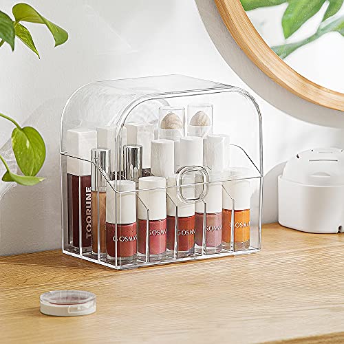 Xnuoyo Porte-organisateur De Rouge à Lèvres, Boîte De Rangement De Rouges à Lèvres Avec Couvercle Anti-poussière, étui De Support Pour Rouge à Lèvres, Glaçage à Lèvres, Brillant à Lèvres