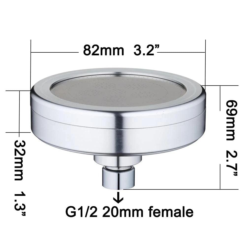 Slish Pommeau de douche rond en aluminium noir 118 mm – Économie d'eau, filtre amovible, design facile à nettoyer pour salles de bains modernes – Améliorez votre expérience de douche