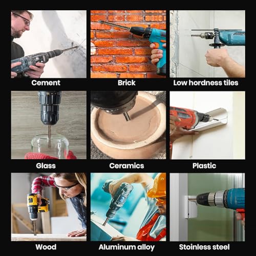 Image of Serplex 7pcs Drill Bit Set Alloy Steel Drill Bits 3mm to 12mm Hex Shank Drill Bits High Impact Power Drill Carbide Tips Concrete Drill Bit Set for Glass, Tile, Brick, Cement, Concrete, Plastic, Wood
