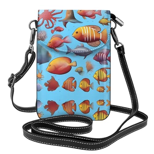 Sac à bandoulière en cuir motif aquarium pour camping et voyage