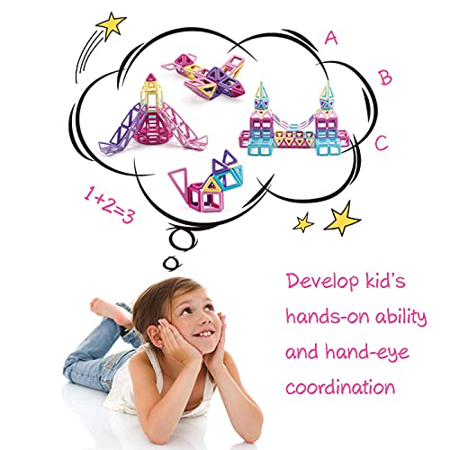 Asok 3D Castle Magnetic Building Tiles 160Pcs Development & Educational Magnetic Blocks Toys For Boys And Girls Ages 3 4 5 6 7 8 Years Old Macaron Color Learning Toys Gifts For Children Kids #TOP1