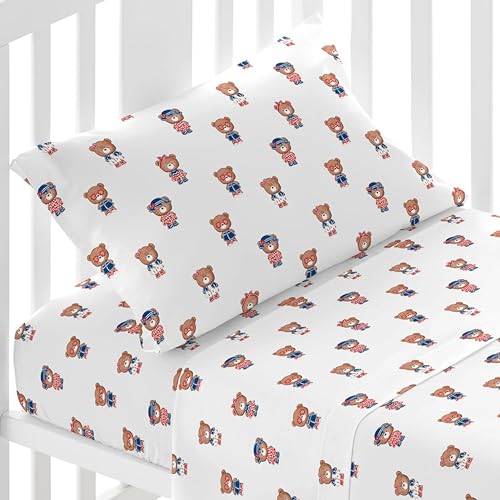 TRAMAS+ Juego Sábanas Cuna 60x120 100% algodón, Juego de sábanas para Bebe, Ropa de Cuna, Sábana Bajera, encimera y Funda de Almohada
