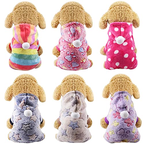 UKKO Dog clothes Dog Clothes Pajamas Fleece Jumpsuit Winter Dog Clothes Four-Legged Warm Pet Clothing-Rose Red,Xs - Afbeelding 3