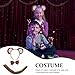 BESTOYARD 9 Pcs Halloween Monkey Costume with Ear Tail Set, Animal Costume Accessory Bulk Cartoon Headband Set Bow Tie & Tail for Kids' Parties and Dress-up Play
