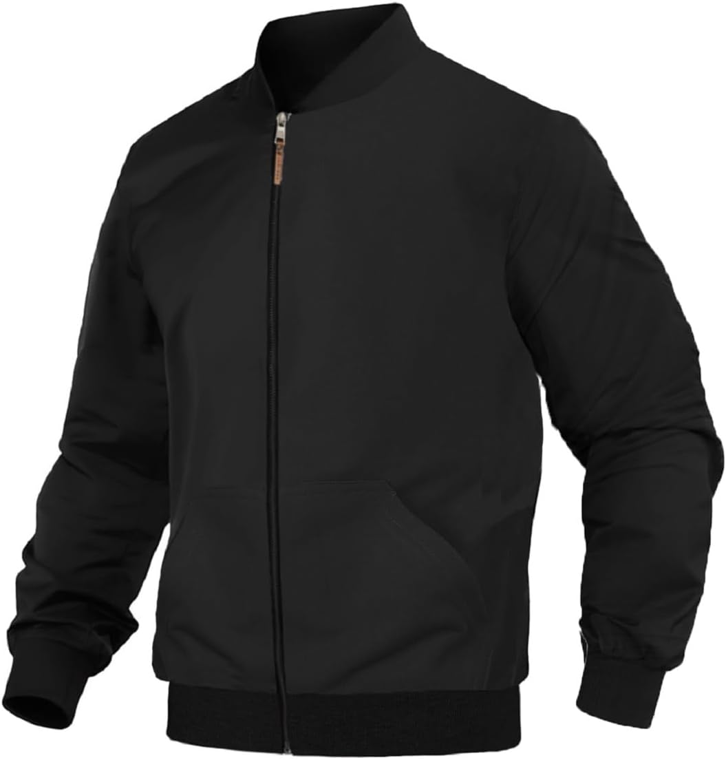 LEOTUDECASUAL JACKET for Men's Regular Fit Loopknit Bomber Jacket with Zipper Closure and 2 Side Pockets (Color Maroon)